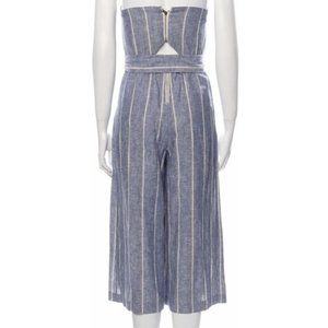 Alice Olivia Lucie Stripe Bustier Linen Jumpsuit SIZE 0